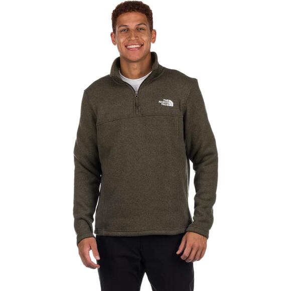 The North Face Tsillan Quarter-Zip Pullover for Men - Green Heather - M - Picture 1 of 11
